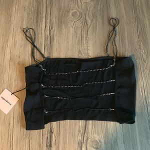 Rhinestone cropped top